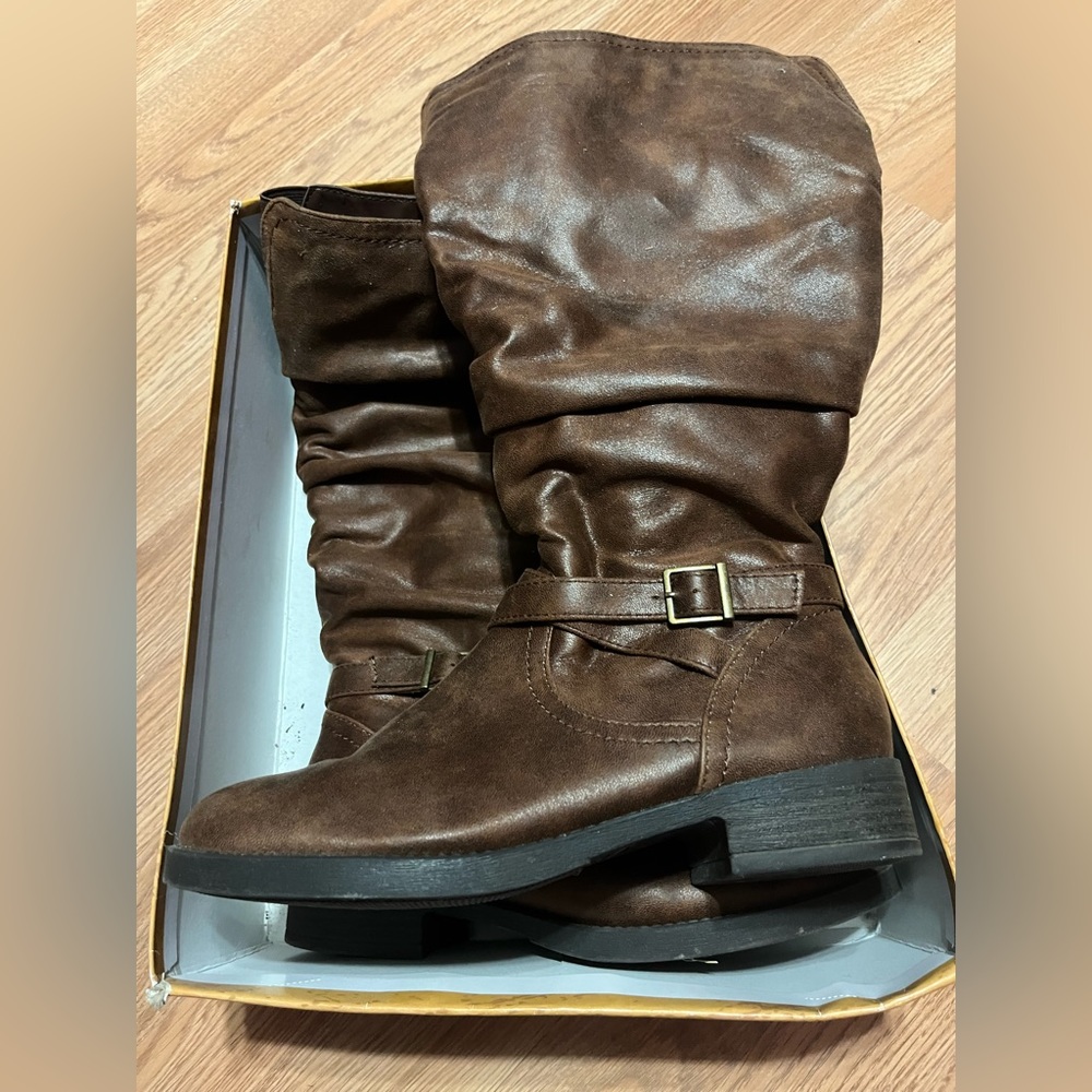 WIDE CALF Brown Rider Boots!! - Picture 7 of 7